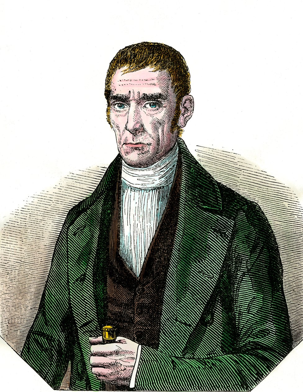 Retrato de Don Joaquim Suares (1781-1868) Presidente de la República de Uruguay. Grabado del siglo XIX. Coll. Off. de Unknown artist