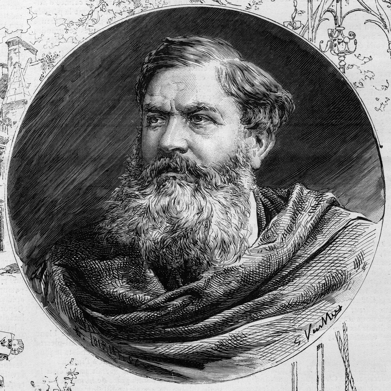 Retrato de Edmond du Sommerard (1817-1885), director del Museo de Cluny, en “Le Monde Illustré” 1885. de Unknown artist