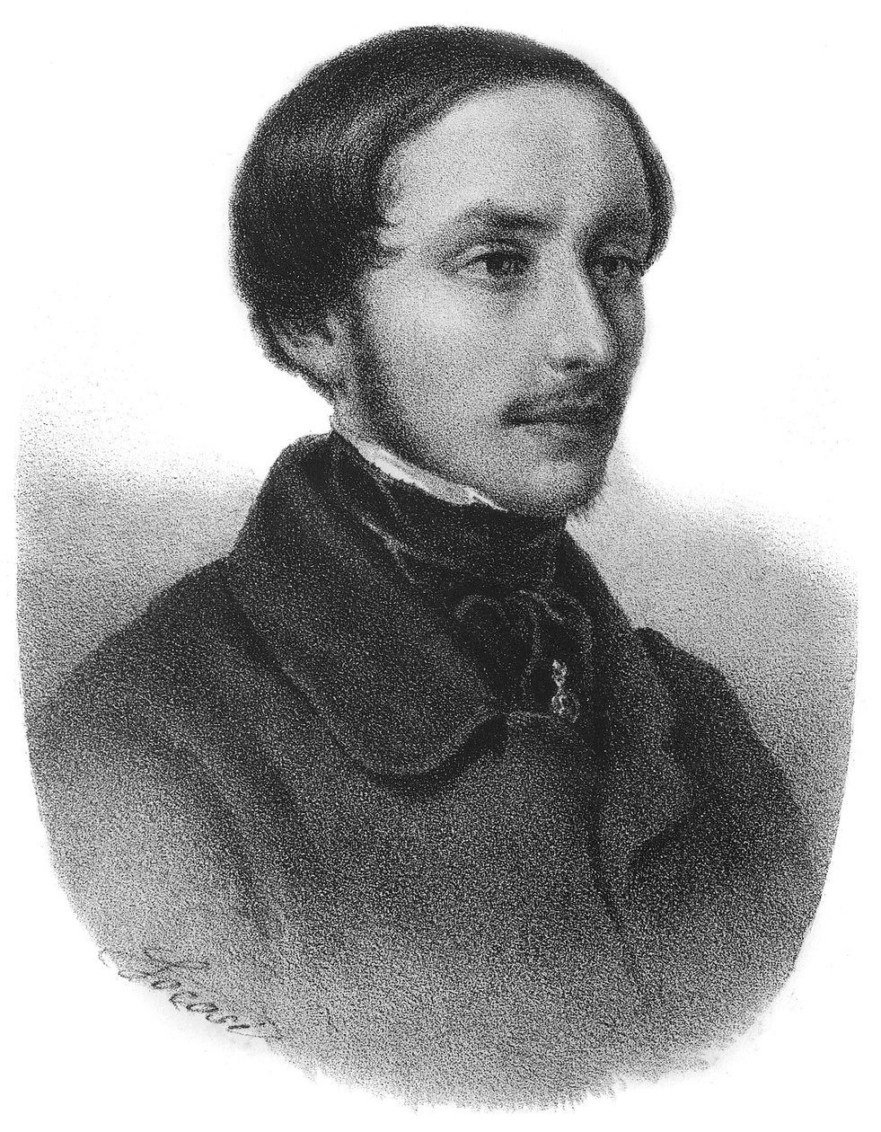 Retrato de Emilio Dandolo (1830-1859) figura del Risorgimento italiano - grabado de Unknown artist