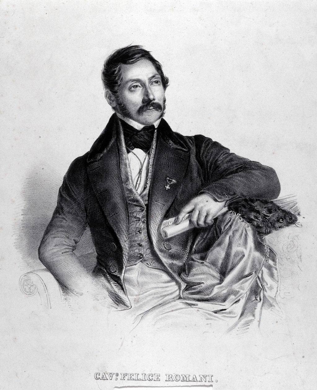 Retrato de Felice Romani, libretista, poeta y crítico italiano (1788-1865) de Unknown artist