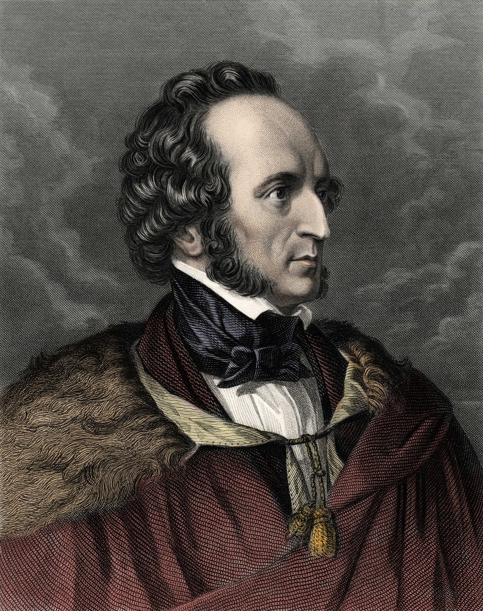 Retrato de Felix Mendelssohn Bartholdy (1809-1847), compositor y director alemán. de Unknown artist
