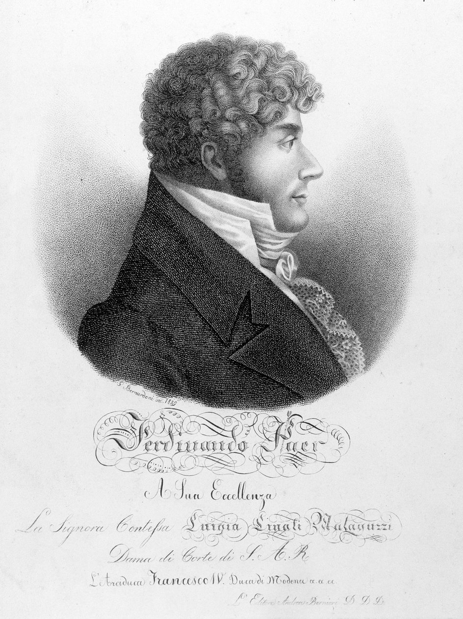 Retrato de Ferdinando Paer (1771 - 1839). Fue maestro de capilla de Napoleón I y luego director de la Ópera Cómica de Unknown artist