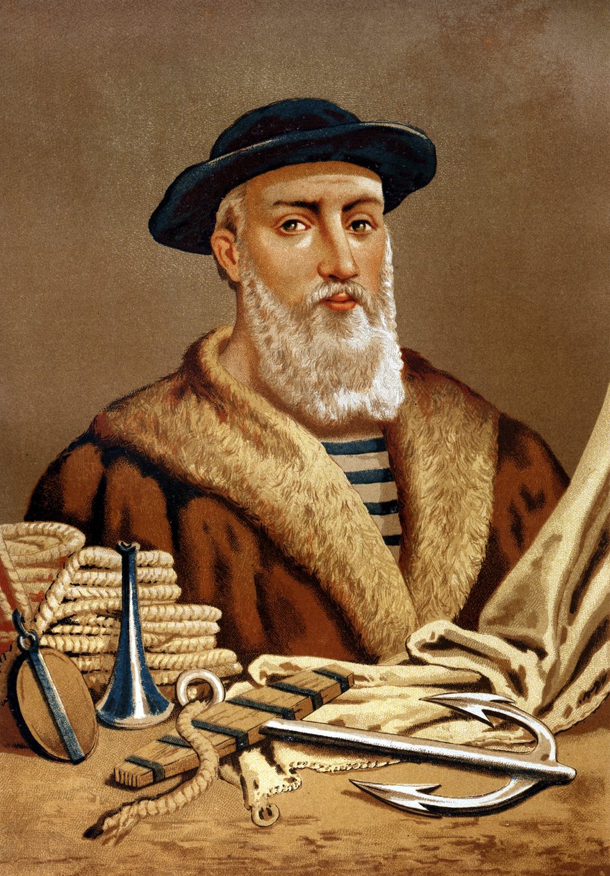 Retrato de Fernando de Magallanes, navegante portugués (1480-1521) (Hombres y Mujeres Célebres) de Unknown artist