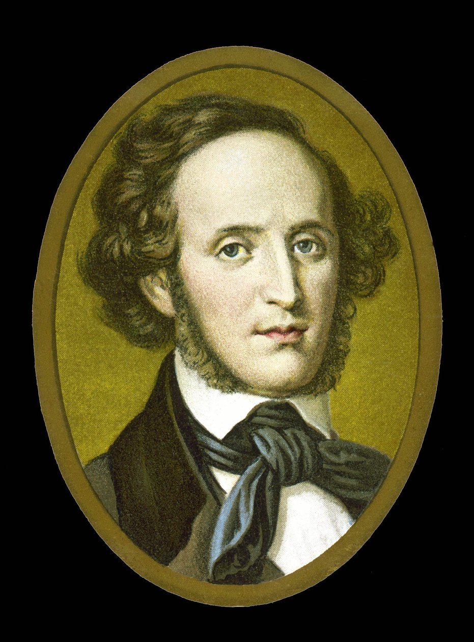 Retrato de Félix Mendelssohn - Bartholdy (1809 - 1847) compositor alemán de Unknown artist