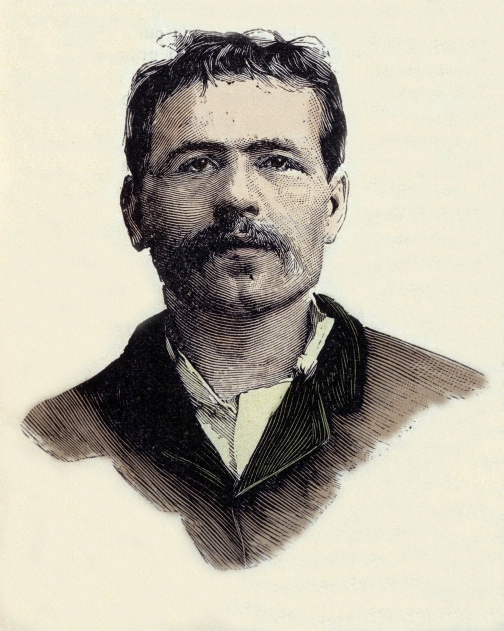 Retrato de François Claudius Koenigstein (1859-1892), activista terrorista anarquista francés. Grabado del siglo XIX de Unknown artist