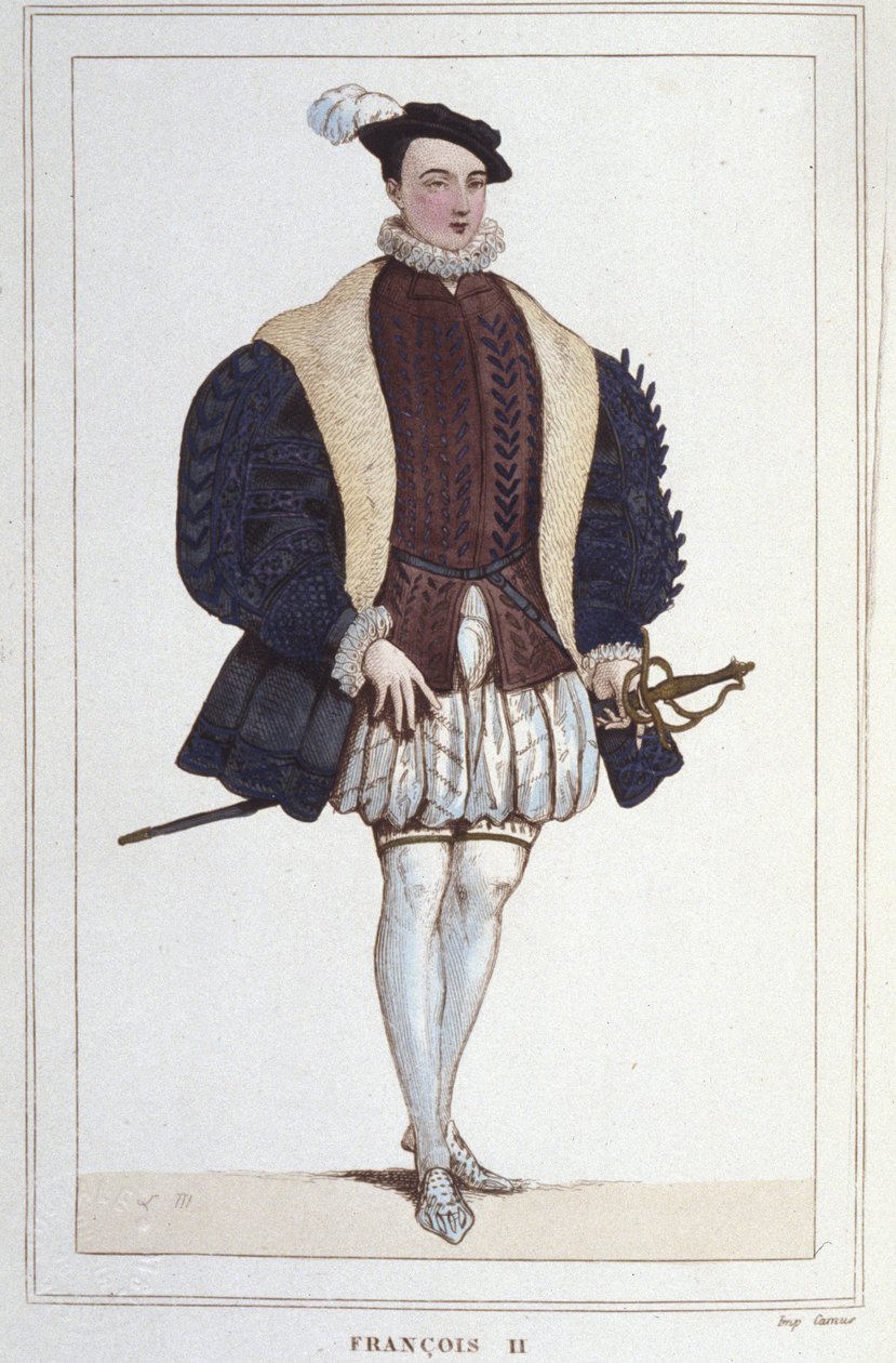 Retrato de Francisco II (1544 - 1560), Rey de Francia grabado de 1830 de Unknown artist