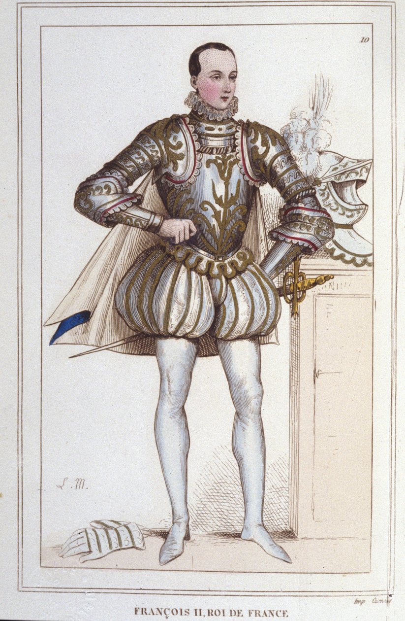 Retrato de Francisco II (1544 - 1560), Rey de Francia grabado de 1830 de Unknown artist