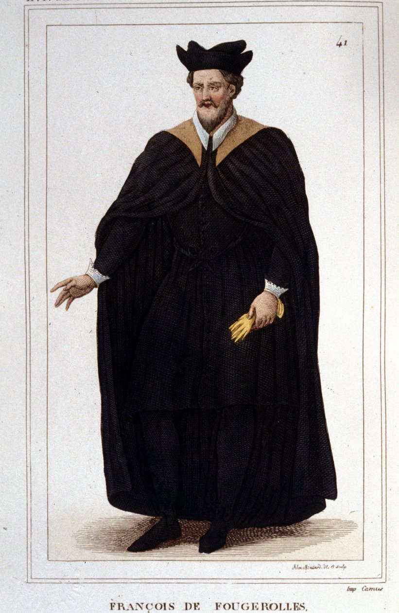 Retrato de François de Fougerolles, latinista, doctor en medicina. Vivió en el siglo XVI. Grabado de 1830 de Unknown artist