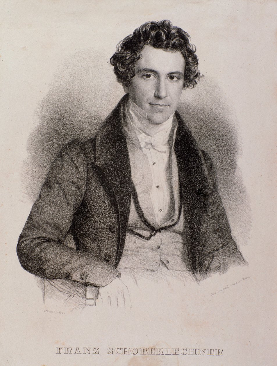 Retrato de Franz Schoberlechner (grabado) de Unknown artist