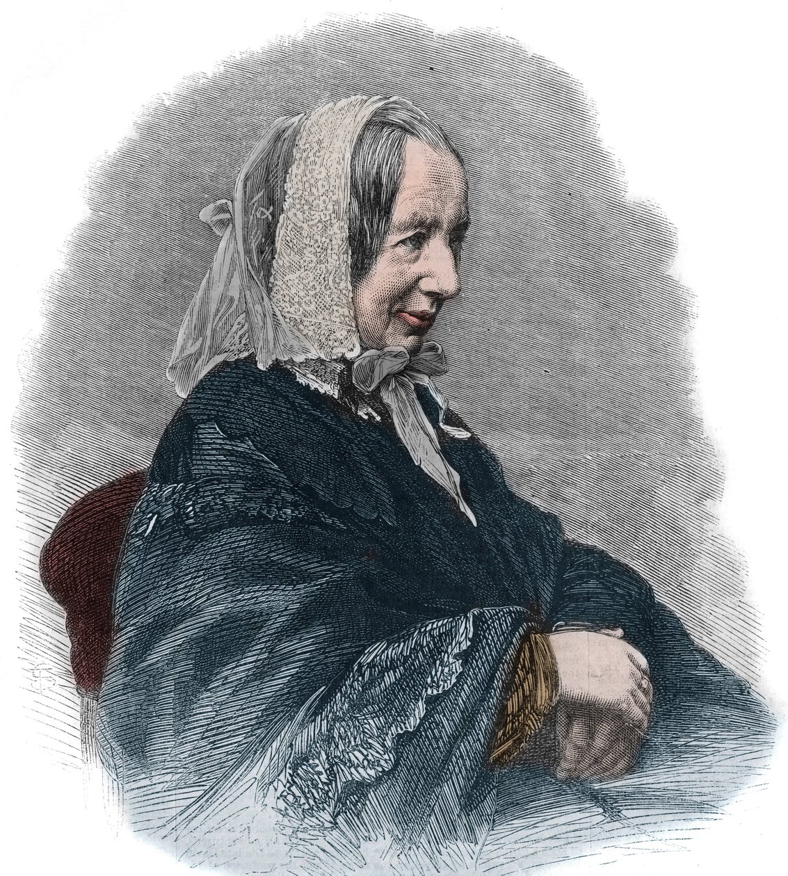Retrato de Fredrika Bremer (1801-65) (grabado) escritora sueca y activista feminista de Unknown artist