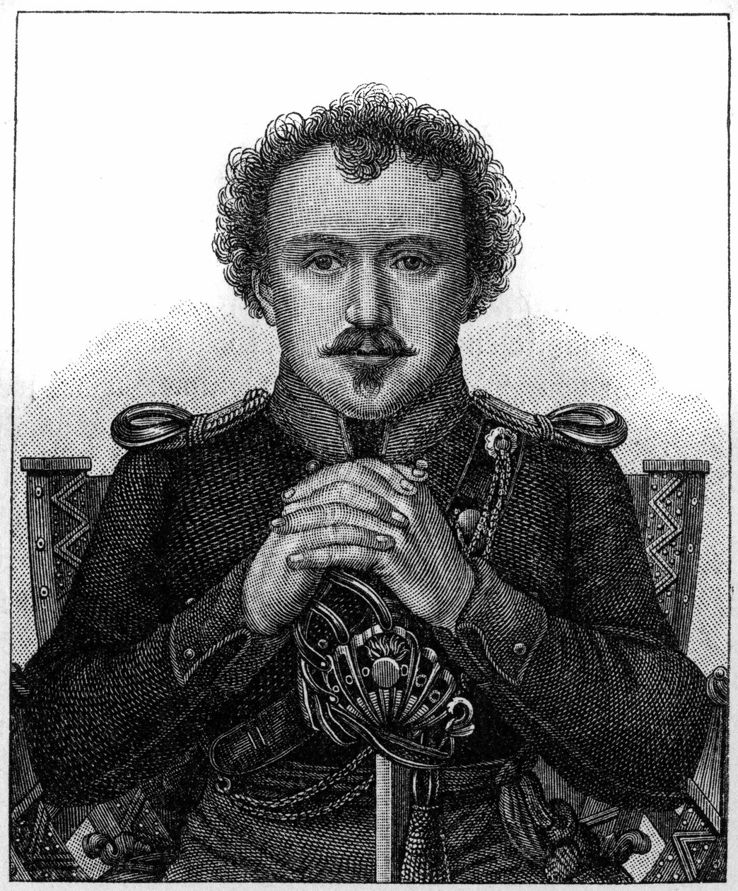 Retrato de Friedrich Heinrich Karl de la Motte, Barón Fouque conocido como La Motte-Fouque (1777-1843) escritor romántico alemán de Unknown artist