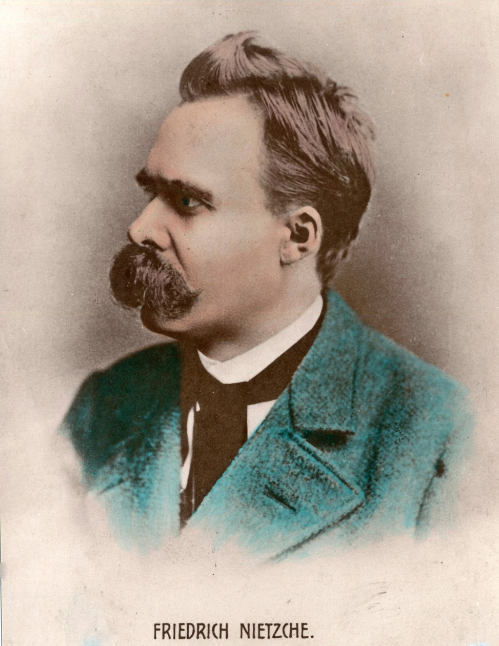 Retrato de Friedrich Nietzsche (1844 - 1900), filósofo alemán. Grabado del siglo XIX de Unknown artist