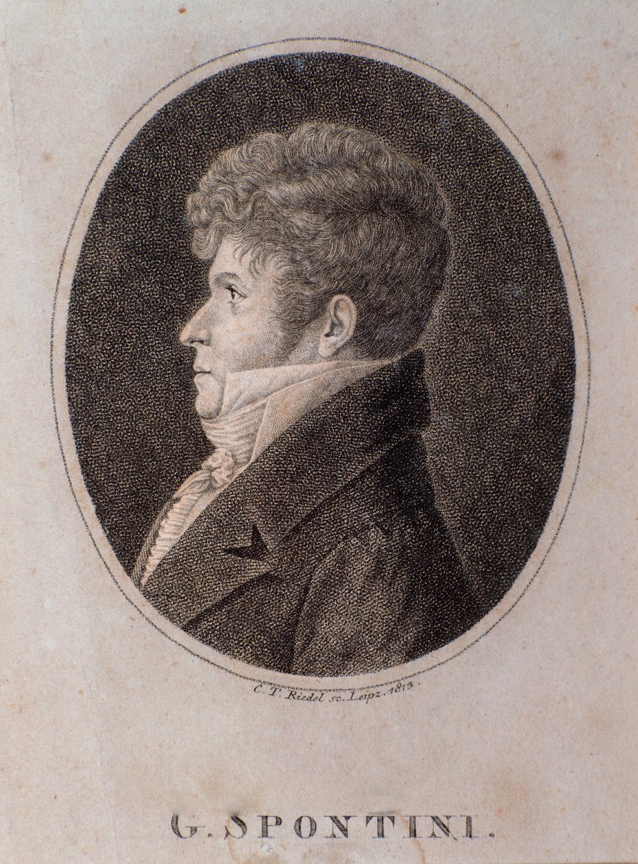 Retrato de Gaspare Spontini (grabado) de Unknown artist