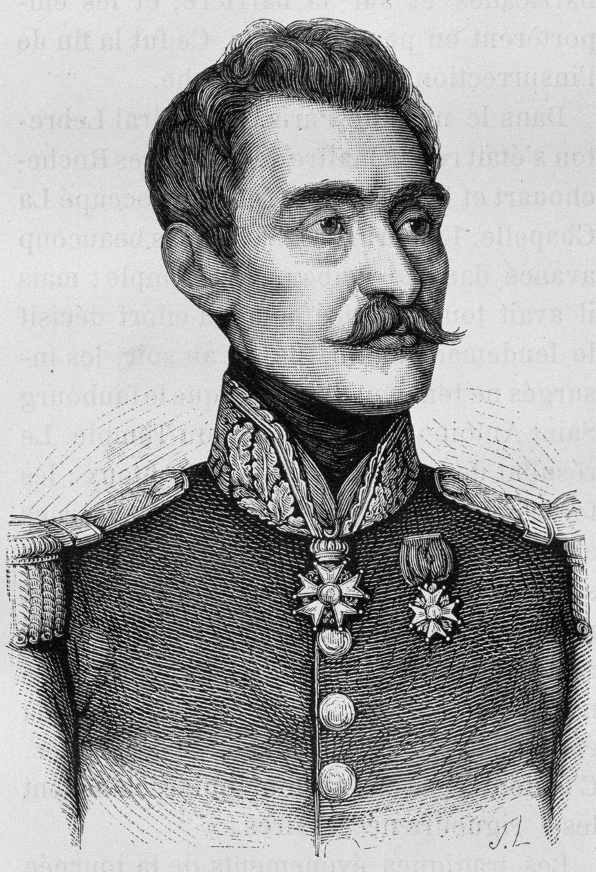 Retrato del General Bréa. Grabado de finales del siglo XIX en "Histoire de France" de H. Martin. de Unknown artist