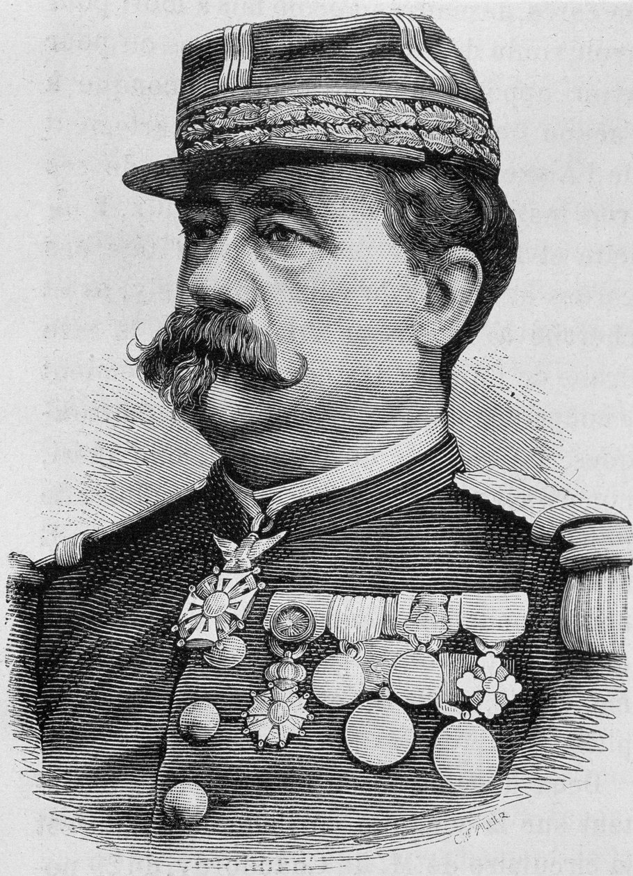Retrato del General Carré de Bellemarre. Grabado de finales del siglo XIX en “Histoire de France” de H. Martin de Unknown artist