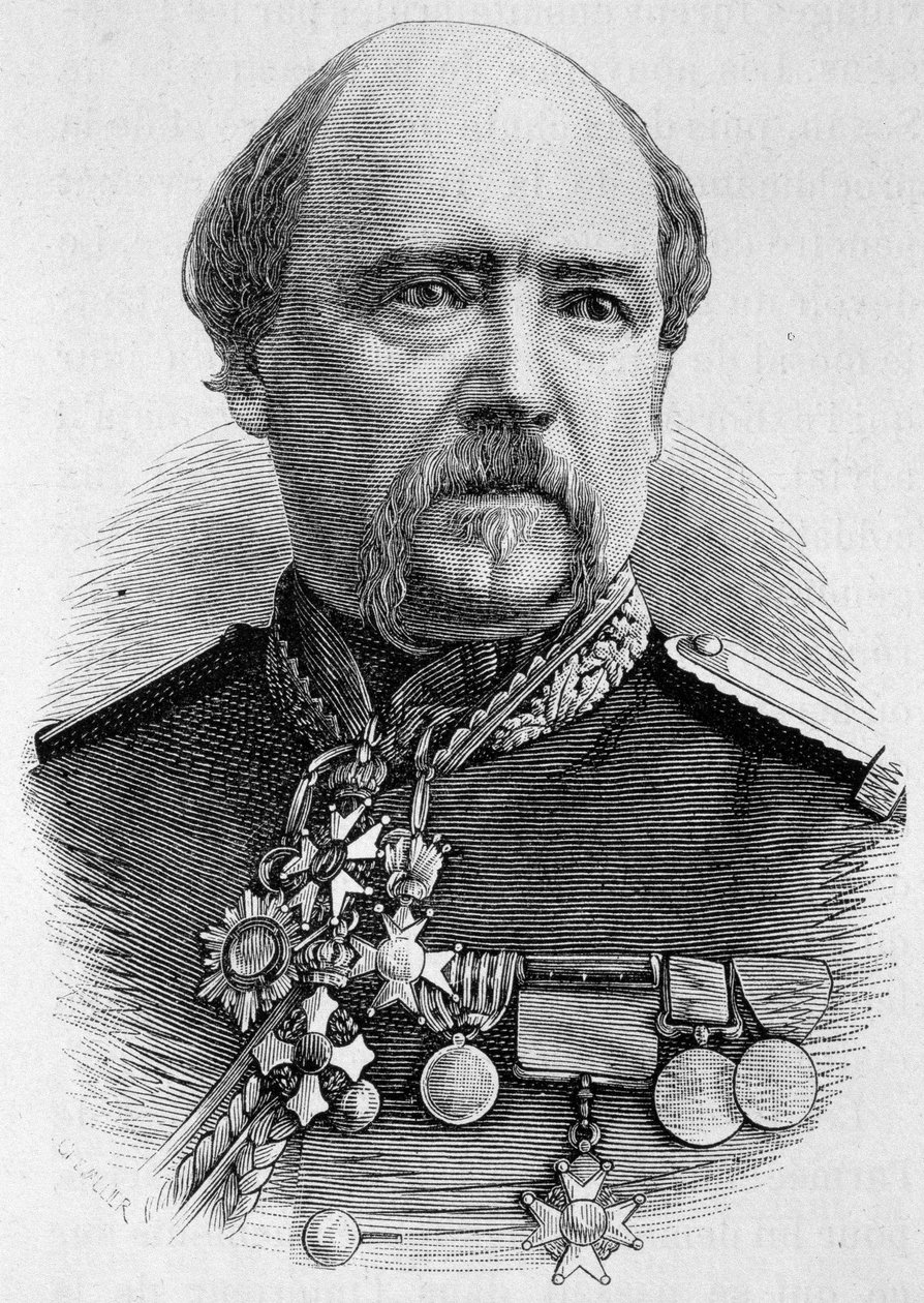 Retrato del General Coffinières. Grabado de finales del siglo XIX en “Historia de Francia” de H. Martin. de Unknown artist