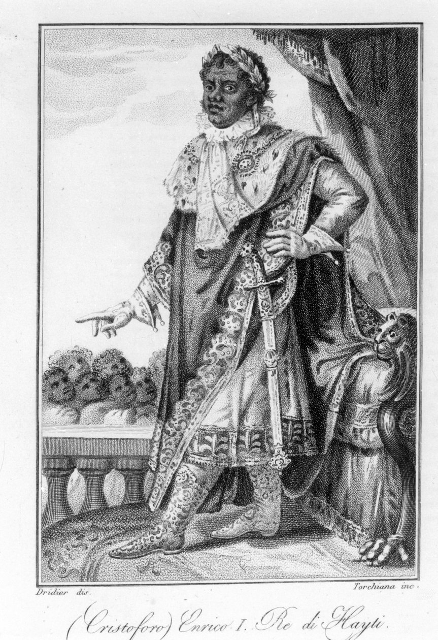 Retrato del General Henry Christophe, Rey de Haití, héroe de la independencia de Haití. Grabado s.d. siglo XIX de Unknown artist