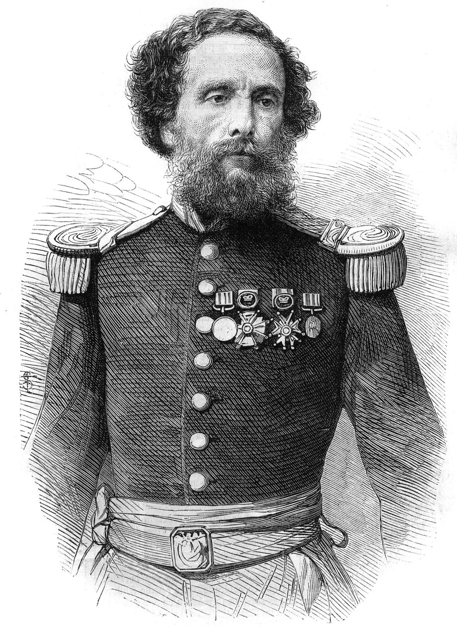 Retrato del general Juan Antonio Pezet (1809-1879) presidente de la República del Perú. Grabado en “The Illustrious Universe” de Unknown artist