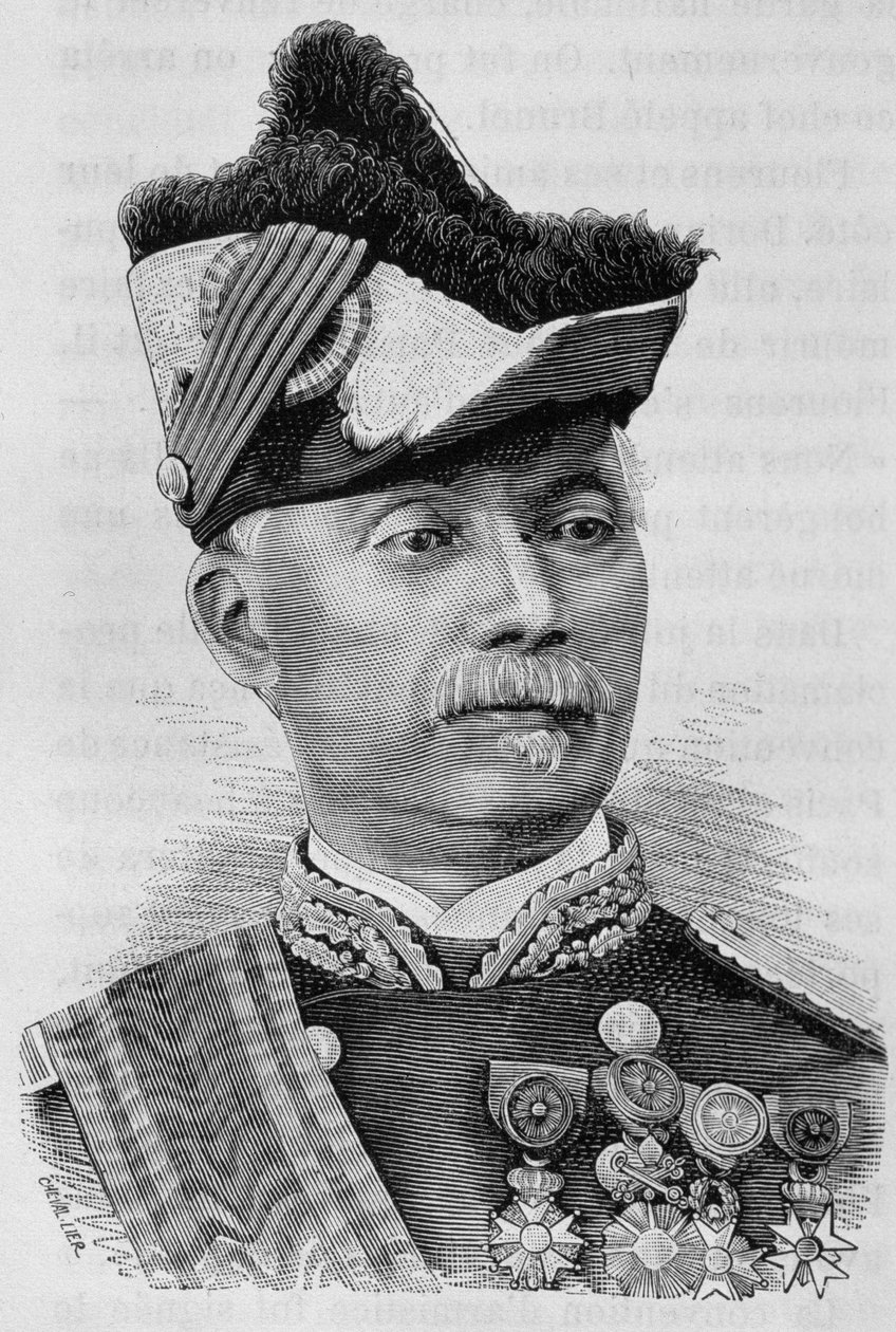 Retrato del General Pourcet. Grabado del siglo XIX de Unknown artist
