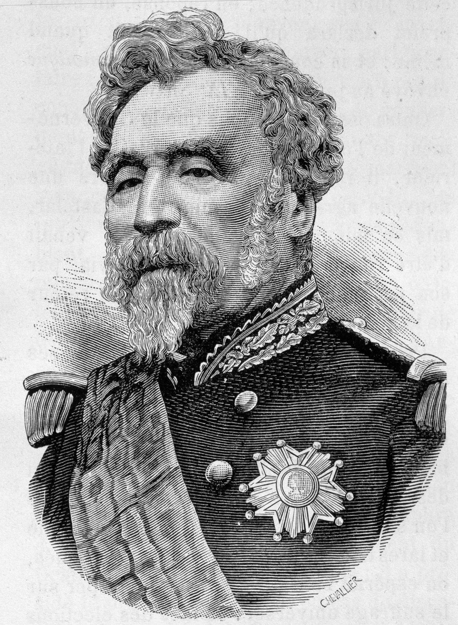 Retrato del General de la Motterouge. Grabado de finales del siglo XIX en “Histoire de France” de H. Martin de Unknown artist