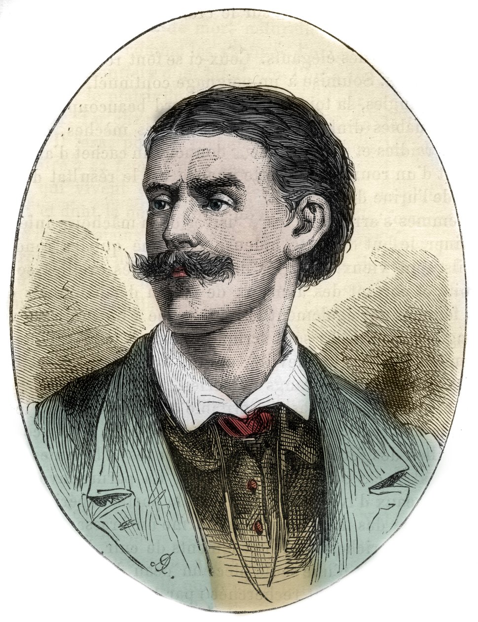 Retrato de Georg August Schweinfurth (1836-1925) explorador, botánico y antropólogo alemán grabado de “Histoire picturesque des grands voyages au nineteenth century”. 1877 de Unknown artist