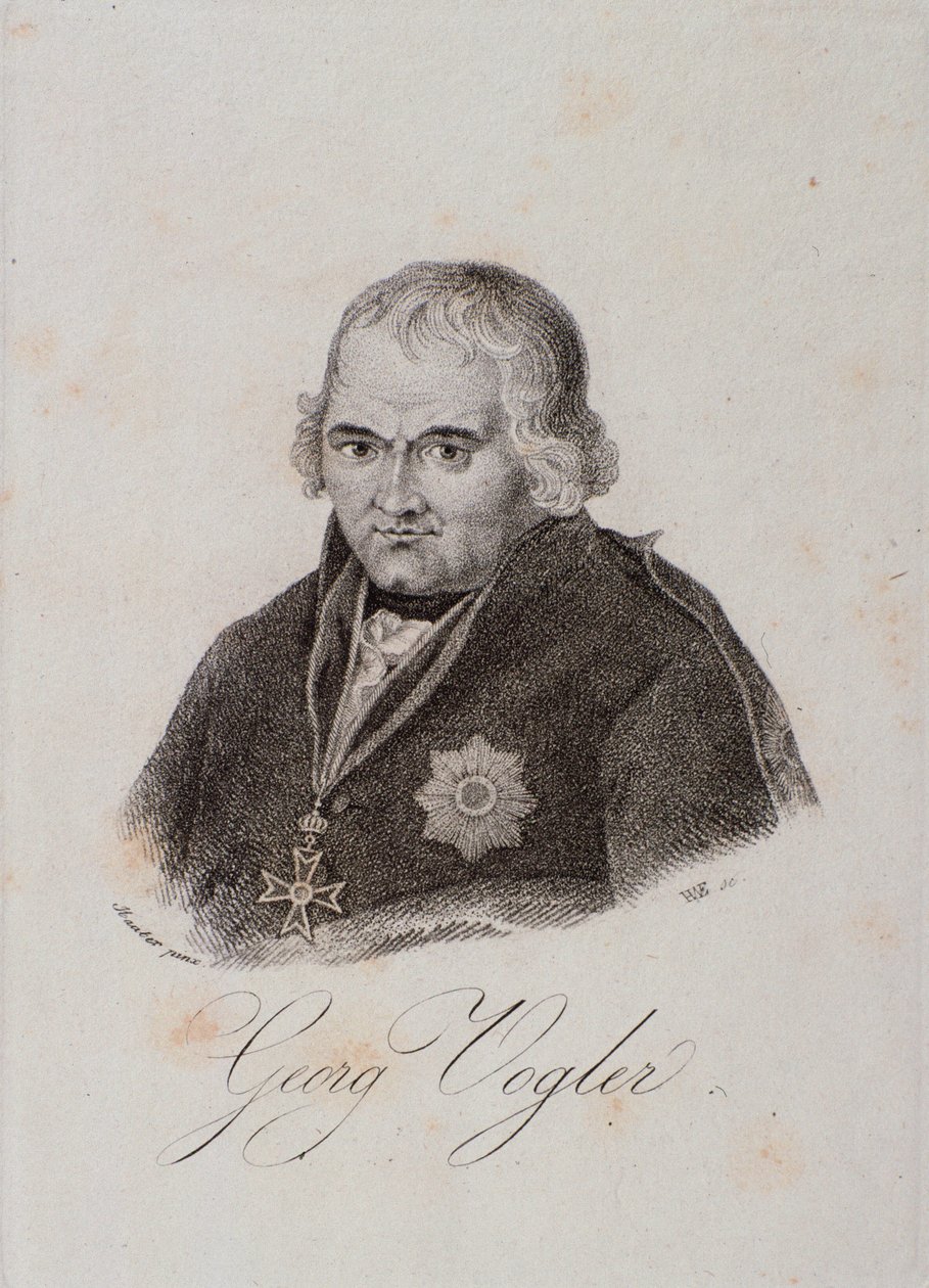 Retrato de Georg Joseph Vogler (abate Vogler) (grabado) de Unknown artist
