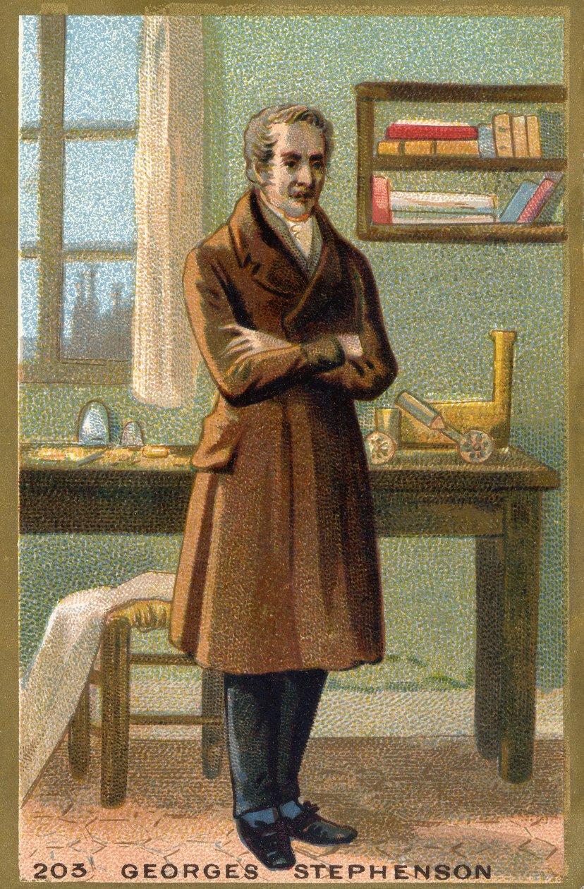 Retrato de George Stephenson (1781-1848), ingeniero británico. de Unknown artist