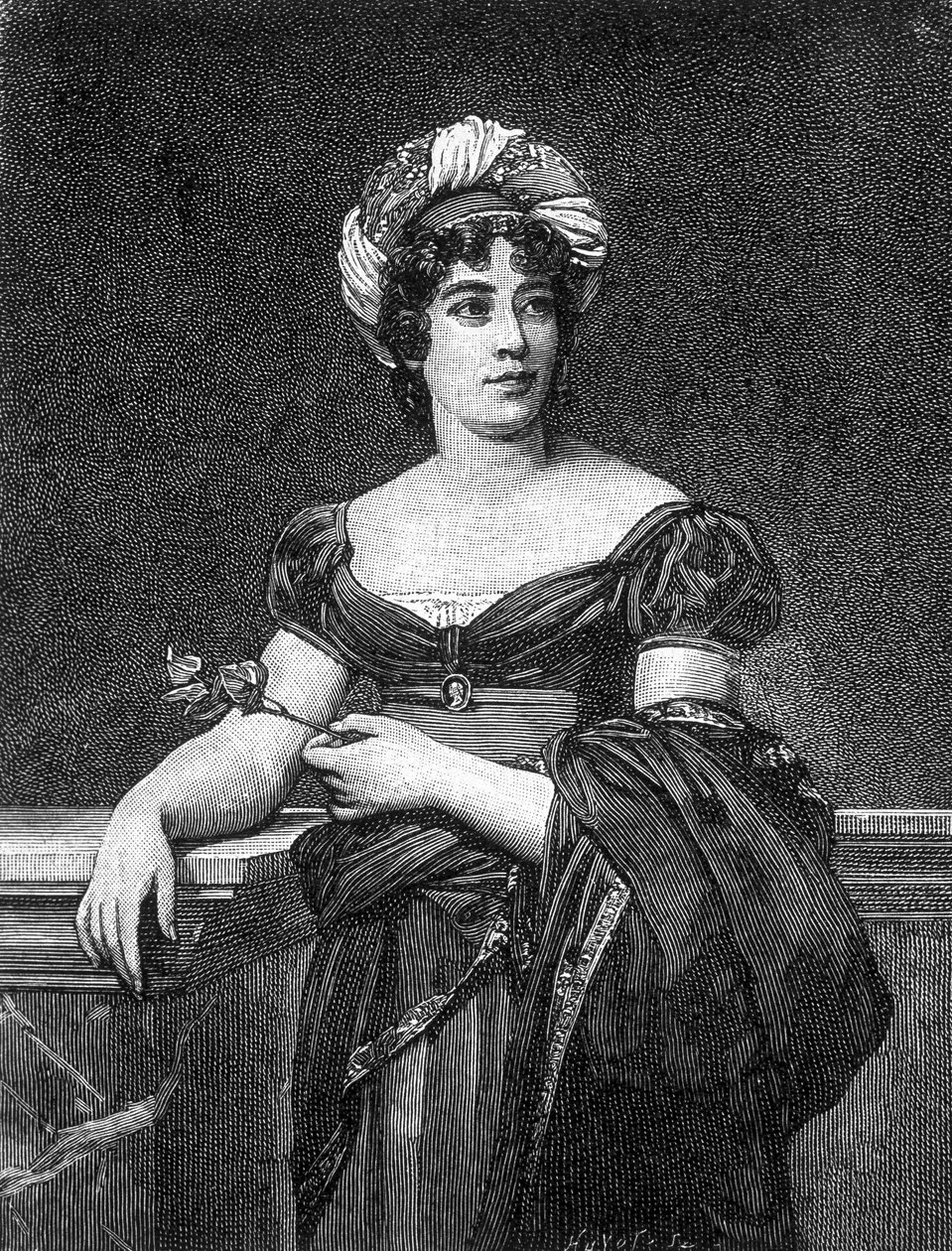 Retrato de Germaine Necker, Baronesa de Staël-Holstein, conocida como Madame de Staël (1766 - 1817), escritora francesa de Unknown artist