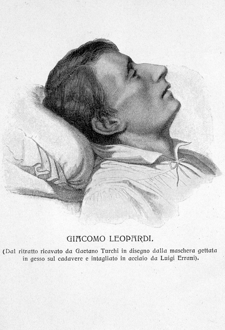 Retrato de Giacomo Leopardi en su lecho de muerte de Unknown artist