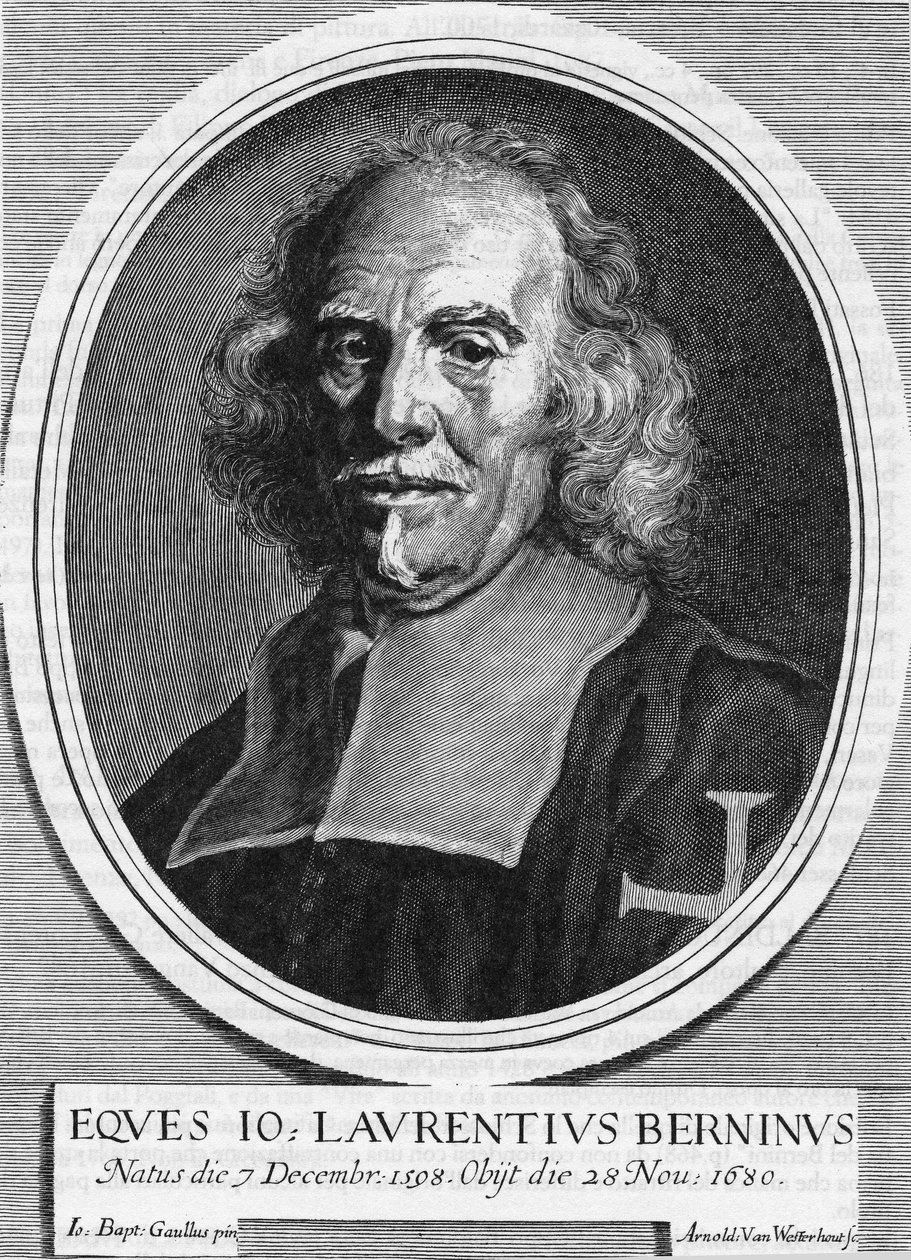 Retrato de Gian Lorenzo (Gianlorenzo) Bernini conocido como El Bernini (1598-1680), escultor, pintor y arquitecto italiano. Grabado por Arnold Van Westerhout de 1682. de Unknown artist