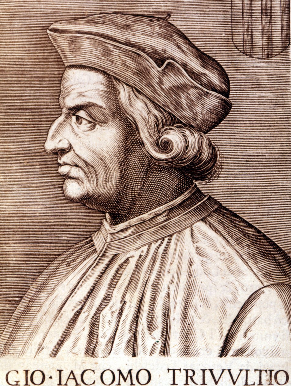 Retrato de Giangiacomo Trivulzio (Mariscal Trivulce) Marqués de Vigevano en francés Trivulce. Mariscal de Francia (1448 a 1518). Grabado del siglo XVII de Unknown artist