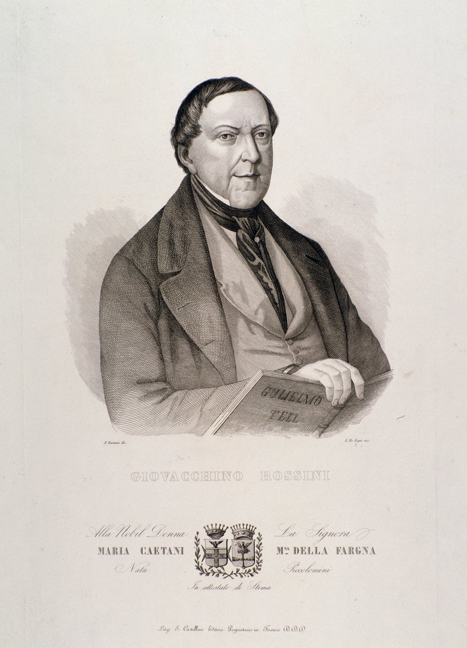 Retrato de Gioacchino Rossini (grabado) de Unknown artist