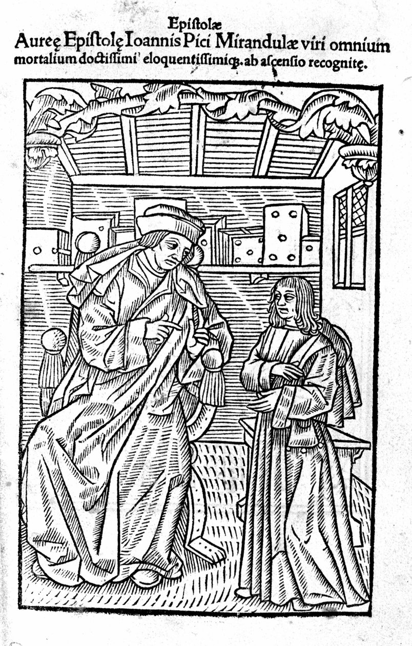 Retrato de Giovanni Pico della Mirandola (Jean Pic de la Mirandole). Página de título de “Epistole auree” de Unknown artist