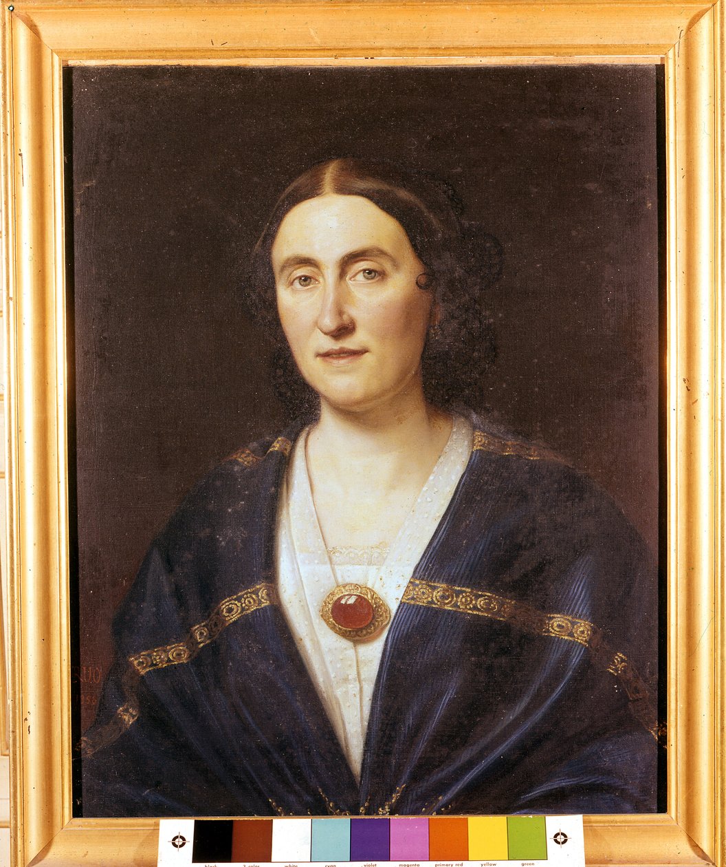Retrato de Giuseppina Strepponi (1815-1897), soprano y esposa de Giuseppe Verdi. Pintura anónima. Alrededor de 1850. Sant