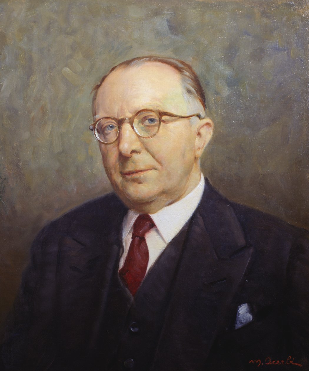 Retrato de Guido Ucelli, fundador del Museo Nacional de Ciencia y Tecnología Leonardo da Vinci de Milán de Unknown artist