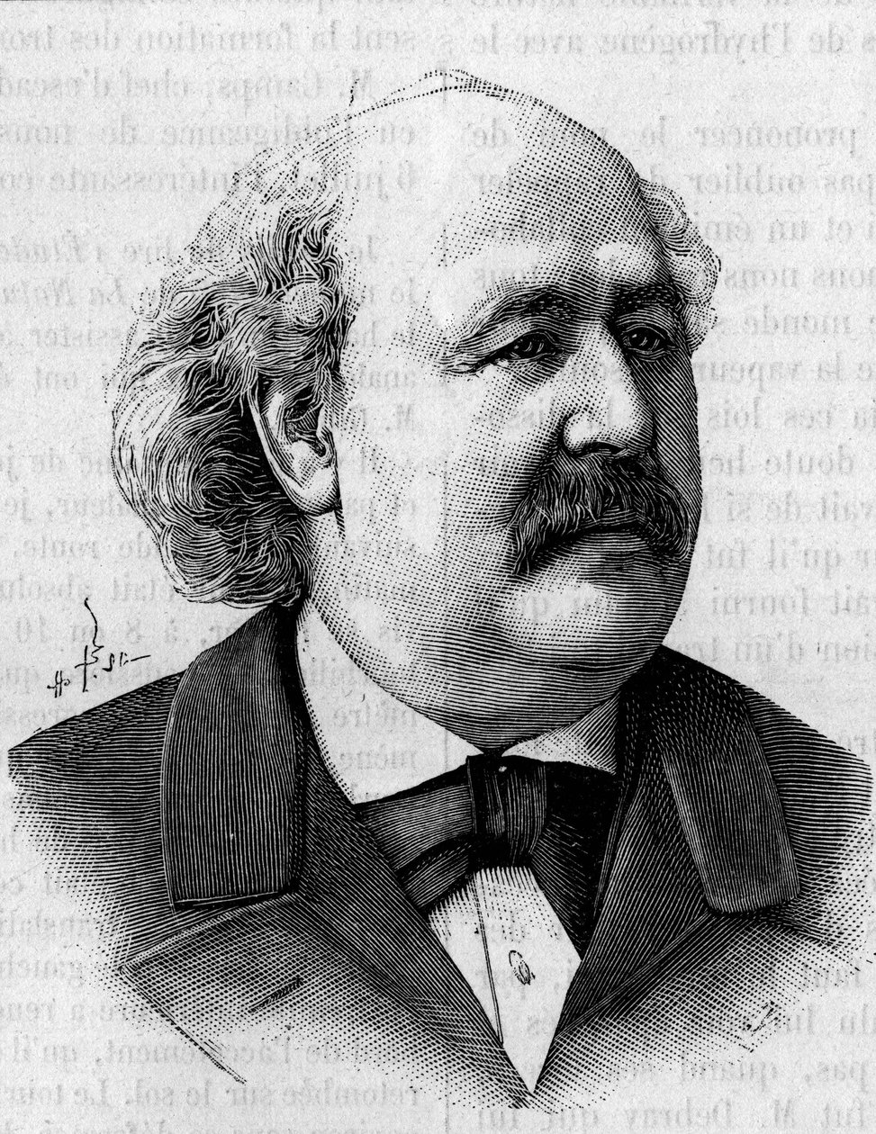 Retrato de Henri Jules Debray (1827-1888), químico francés. (De una fotografía de Eugene Pirou). Grabado en "La Nature: revue des sciences et de leurs applications aux arts et a l