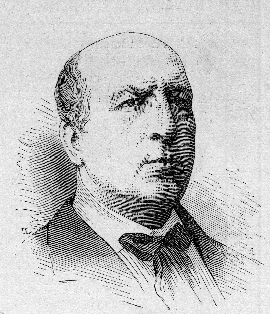 Retrato de Henri Maubant (1821-1908), comediante francés, miembro de la Comédie Française. Grabado en 
