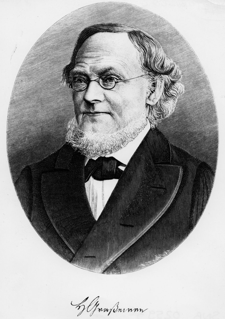 Retrato de Hermann Grassmann (grabado) de Unknown artist