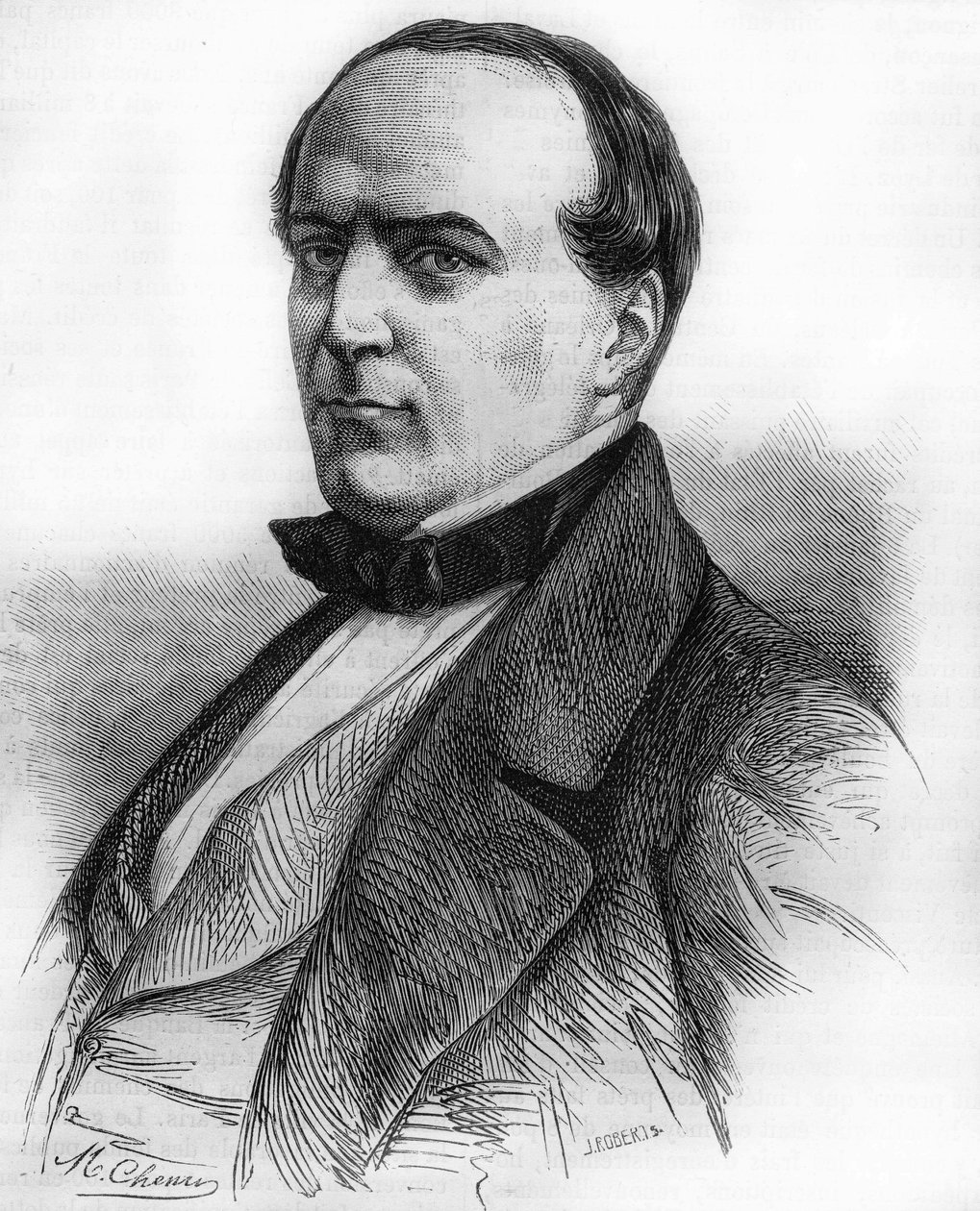 Retrato de Hippolyte Fortoul (1811-1856). Ministro de Marina y Ministro de Instrucción Pública. Grabado de 1866. de Unknown artist