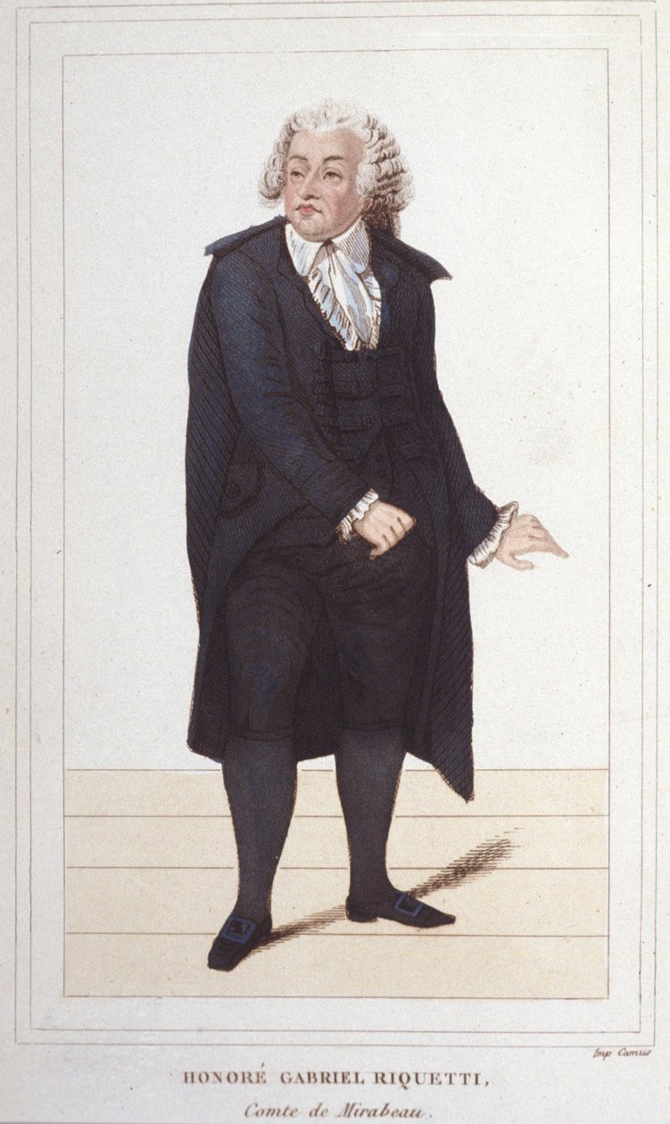 Retrato de Honoré Gabriel Riqueti, Conde de Mirabeau (1749-1791), político francés (grabado de 1830) de Unknown artist