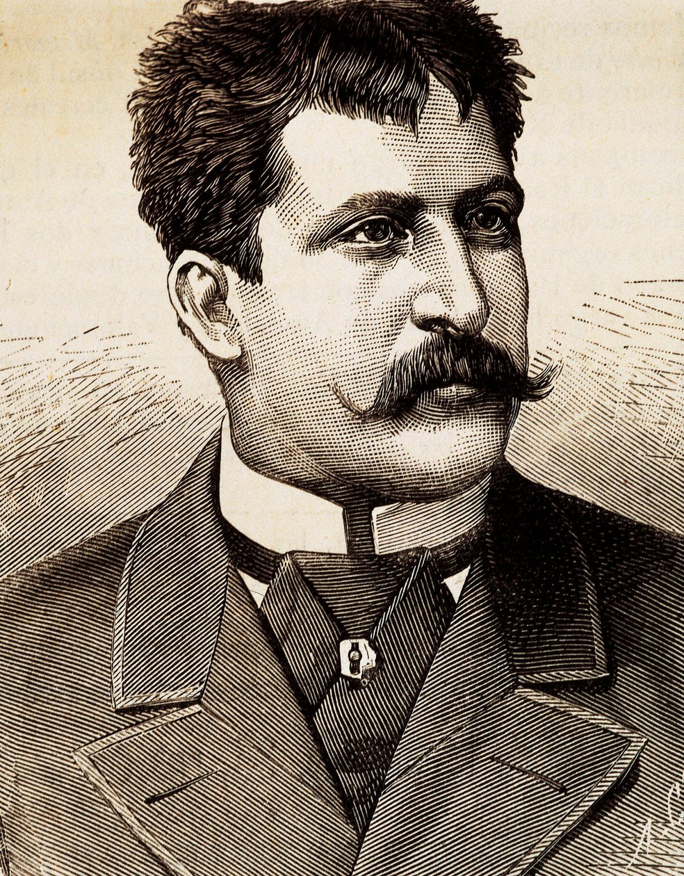 Retrato del cantante lírico italiano Mattia Battistini (1857-1928). Grabado del siglo XIX. de Unknown artist