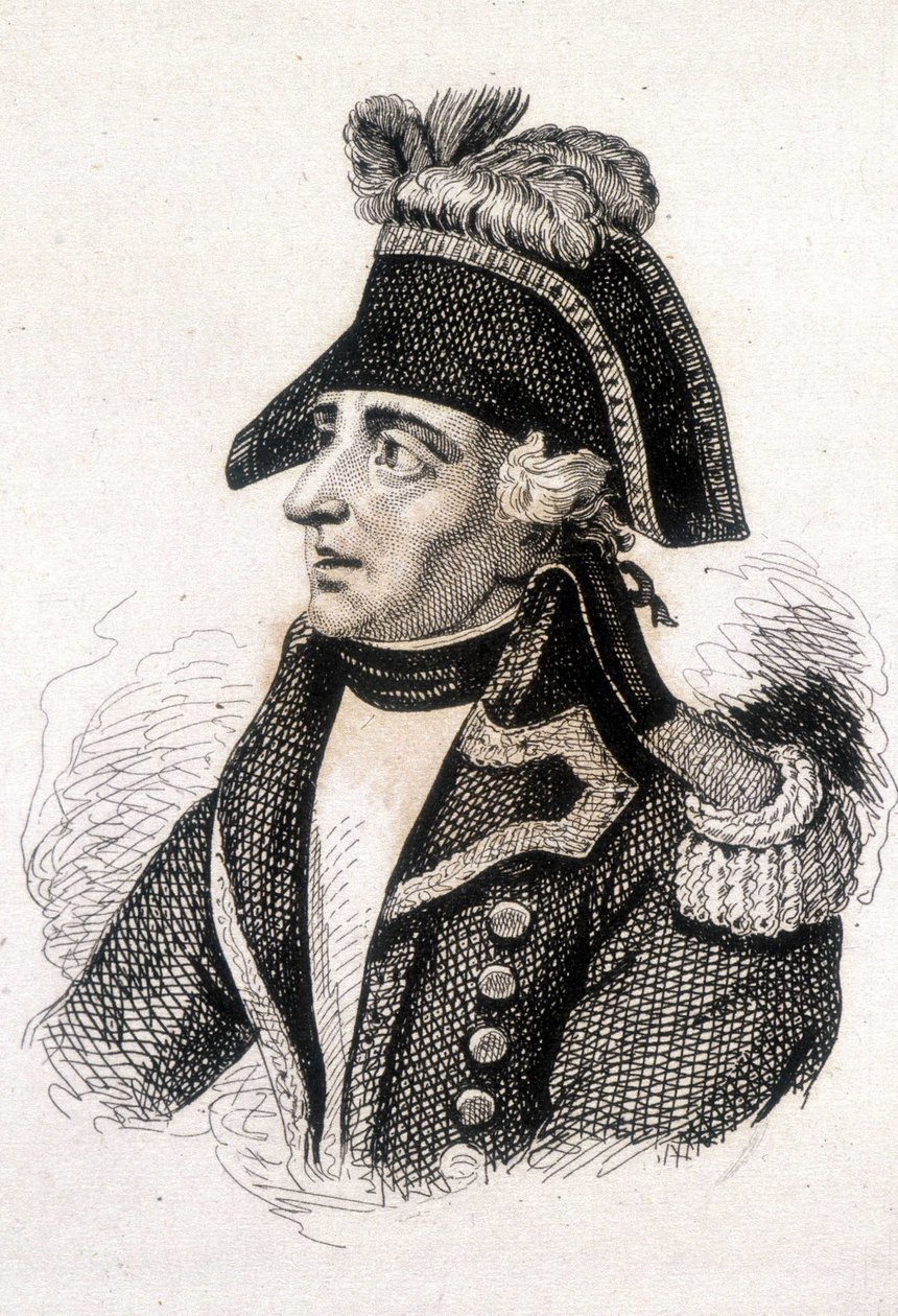 Retrato de Jacques François Coquille, conocido como Dugommier (1739 - 1794), general francés. Grabado del siglo XIX de Unknown artist