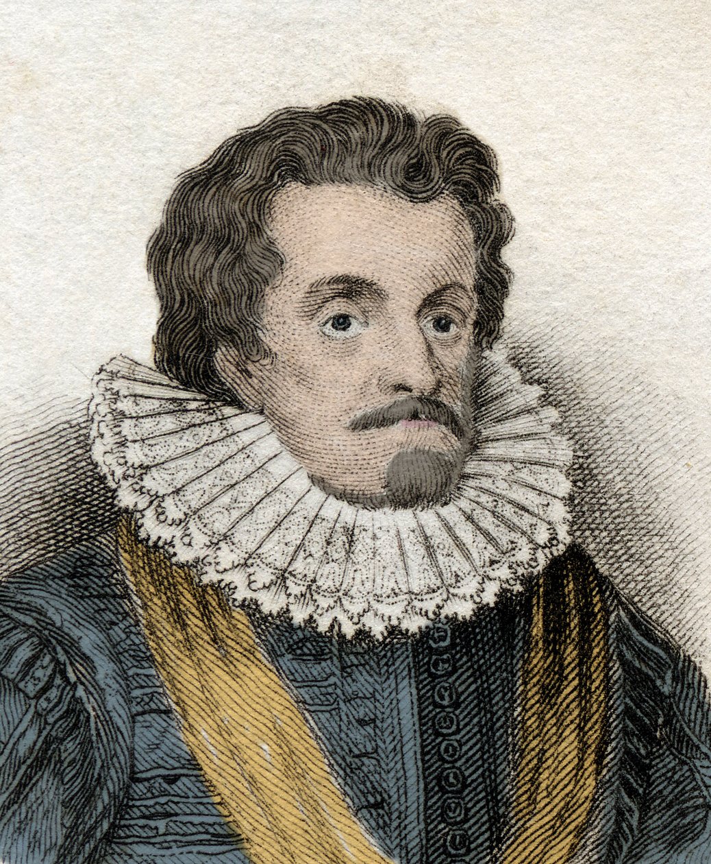 Retrato de Jacobo I (James 1st Stuart) (1566-1625), Rey de Inglaterra e Irlanda (o Jacobo VI, Rey de Escocia). Grabado del siglo XIX. de Unknown artist
