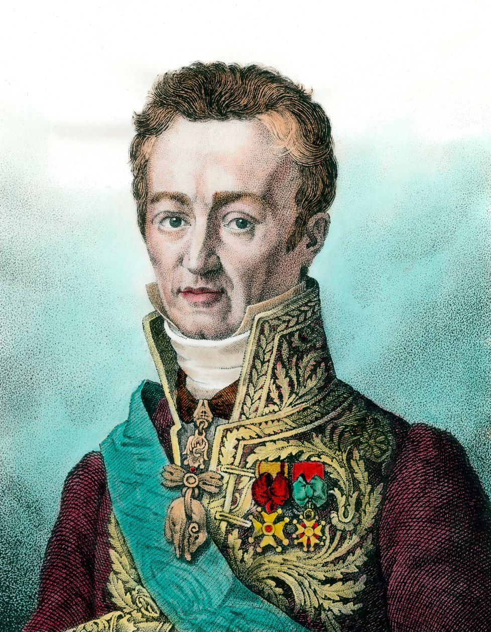 Retrato de Jean Baptiste, Conde de Villèle (1773-1854) político francés. Grabado del siglo XIX de Unknown artist
