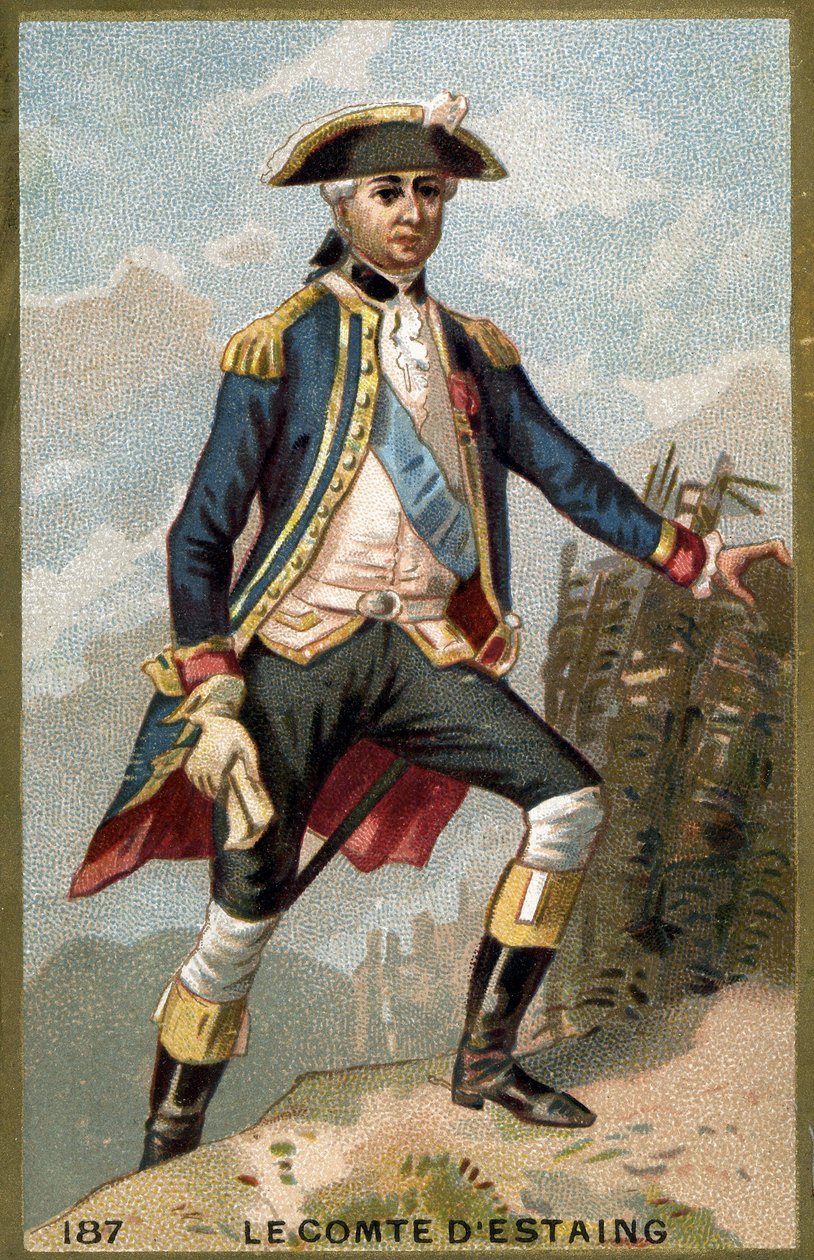 Retrato de Jean Baptiste, Conde de Estaing (1729-1794), Almirante francés. Cromolitografía del siglo XIX. de Unknown artist