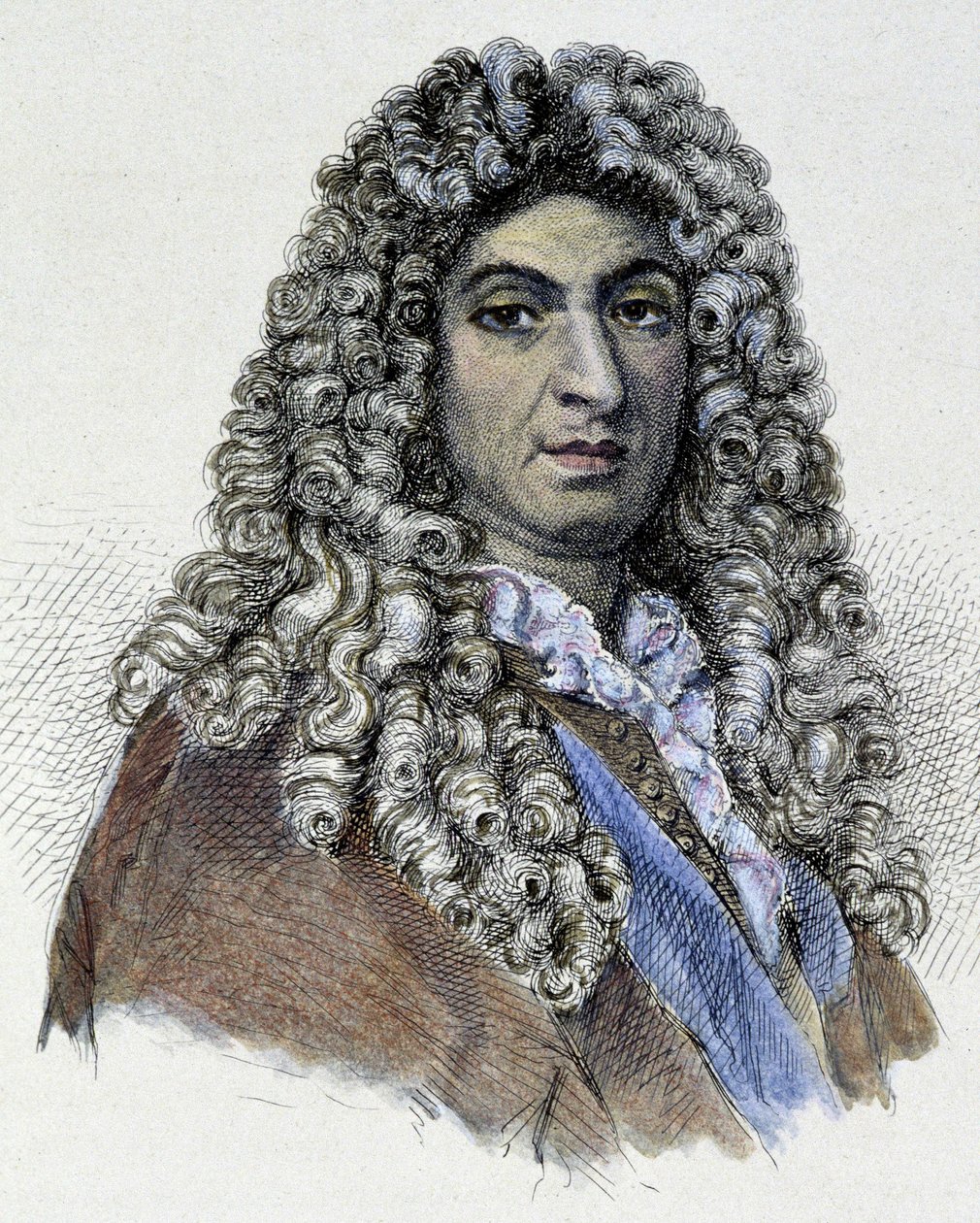 Retrato de Jean Baptiste Lully (Giovanni Battista Lulli) (1632-1687) - grabado de Unknown artist
