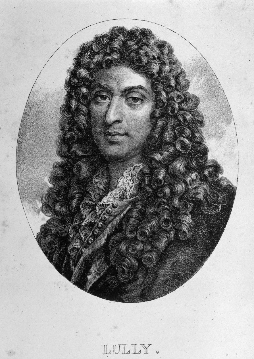 Retrato de Jean Baptiste Lully (Giovanni Battista Lulli) (1632-1687), compositor francés de origen italiano. Grabado siglo XIX. de Unknown artist