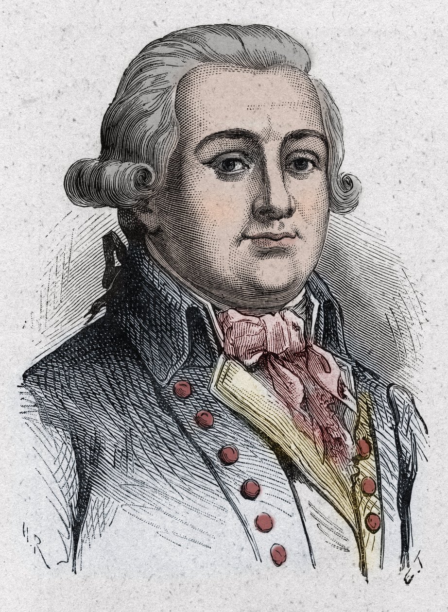 Retrato de Jean Francois Delacroix, político francés (1754-1794). Grabado de 1889. de Unknown artist