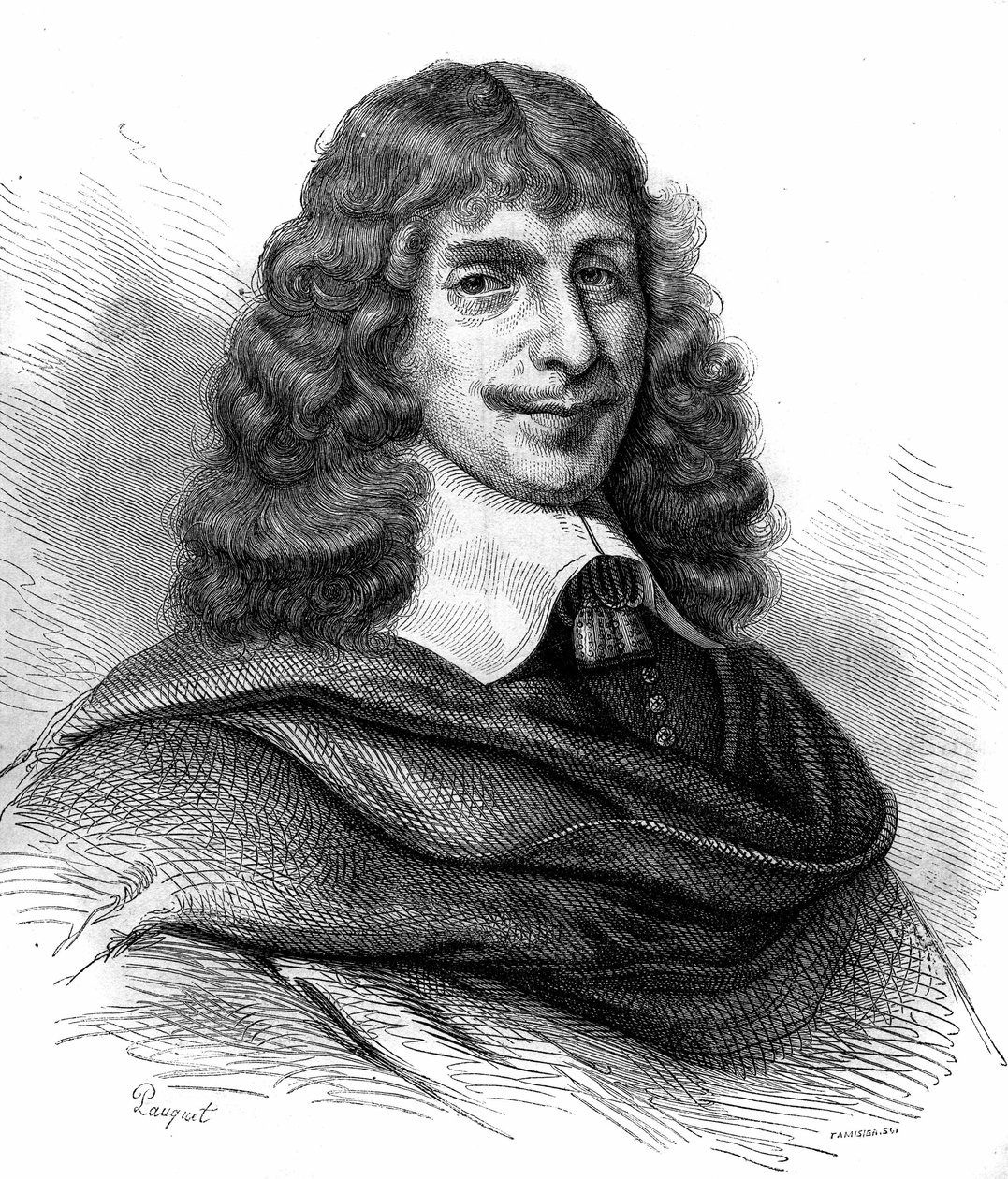 Retrato de Jean François Sarasin (Sarrazin, Sarazin) (1614-1654), escritor francés. Grabado de 1870. de Unknown artist