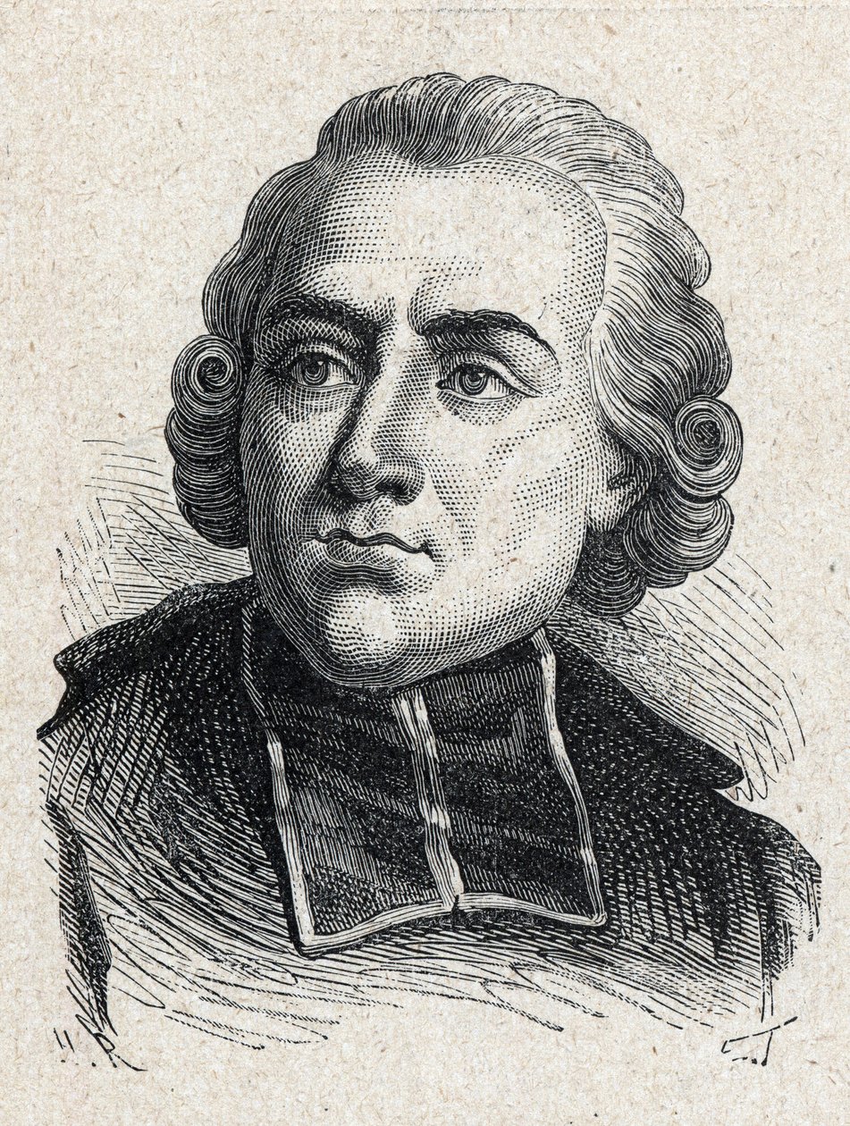 Retrato de Jean Sibrake (Jean-Sibrakes) (o Siffrein) abate Maury (1746-1817), cardenal francés y arzobispo de París, miembro de la Academia francesa - Grabado de 1889 de Unknown artist